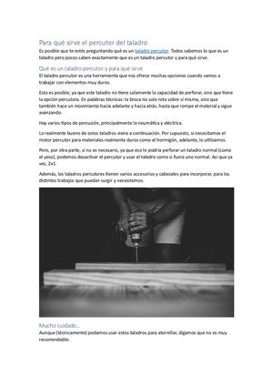 Para Qué Sirve El Percutor Del Taladro