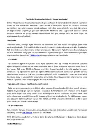 Tus Nedir Tus Konulari Nelerdir Neden Medimaks