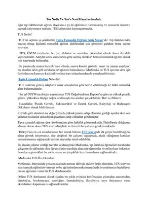 Tus Nedir Ve Tus'a Nasıl Hazırlanılmalıdır