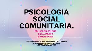 Psicologia Social Comunitaria