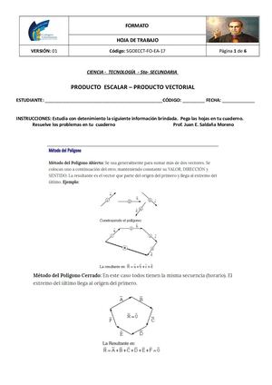 Producto Escalar Producto Vectorial Ejercicios