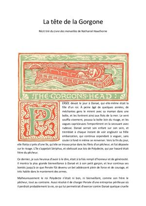 6e Texte 1 La Tete De La Gorgone