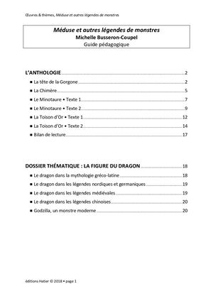 6e Cours SIVMeduse Et Autres Légendes