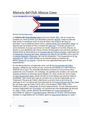 Historia Del Club Alianza Lima