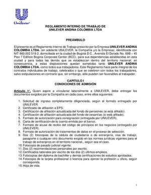 Rit Unilever Andina Colombia Ltda