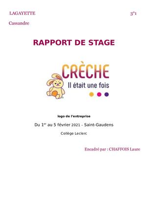 Rapport de Stage LAGAYETTE Cassandre