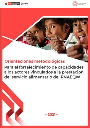 Orientaciones Metodológicas CCE -PNAEQW 2021