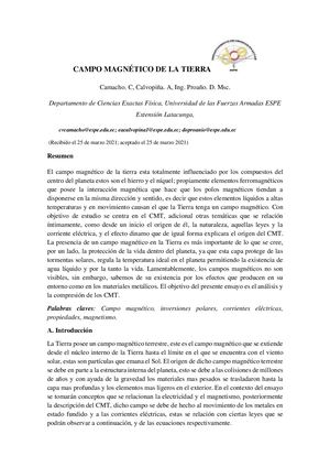 Campo Magnetico De La Tierra