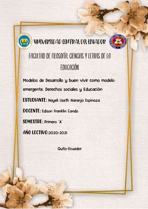 Naranjo Nayeli Portafolio De Modelos De Desarrollo Y Buen Vivir