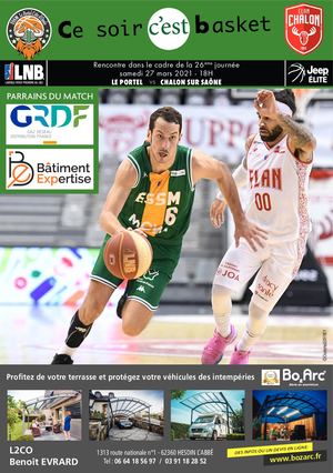 Basket Pro A Essm vs ELAN CHALON 27 Mars