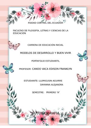 Portafolio Dayanna Llumigusin Modelos De Desarrollo Y Buen Vivir