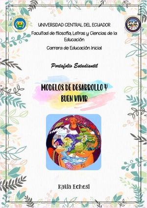 Echesi Katia Portafolio De Modelos De Desarrollo Y Buen Vivir