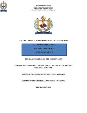 Ensayo El Curriculum