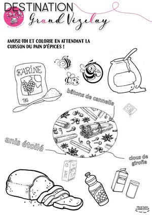 Coloriage Recette Pain D'épices_OT Grand Vézelay