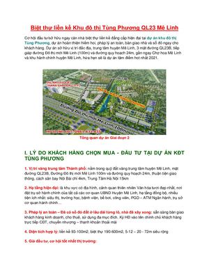 Biệt Thự Liền Kề Tùng Phương Mê Linh