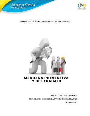 Cartilla Historia De La Medicina Preventiva Y Del Trabajo Emirto Miranda