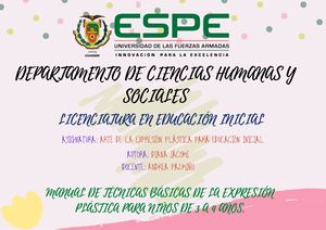 Manual Técnicas Básicas De Expresión Plástica 3 A 4 Años Diana Jácome