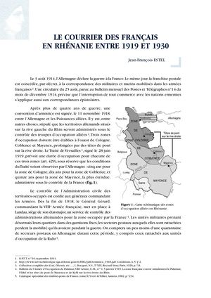 LE COURRIER DES FRANÇAIS EN RHÉNANIE ENTRE 1919 ET 1930