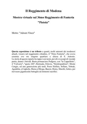 Il 36 Reggimento Museo Virtuale