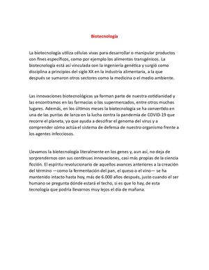 Tipos De Biotecnología
