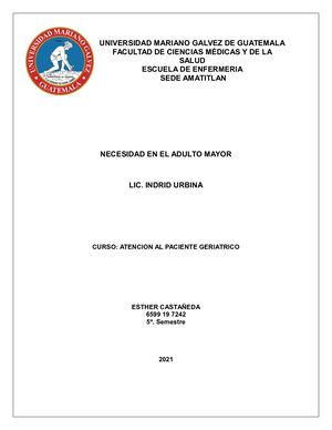 Necesidades Del Adulto Mayor