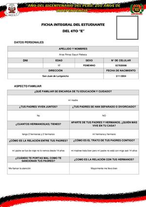 Ficha Integral Estudiantes