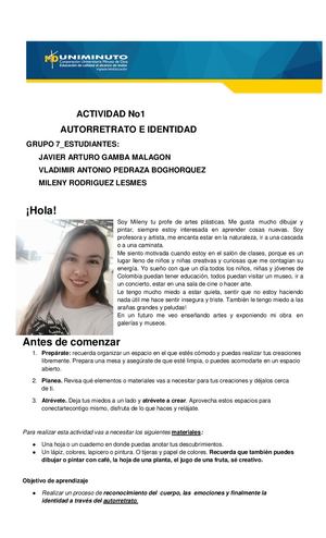 Actividad 1 Autorretrato E Identidad G7