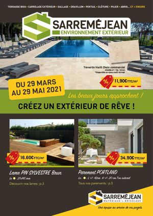 Catalogue Sarremejean Materiaux Promo Exterieur Du 29 Mars Au 29 Mai 2021
