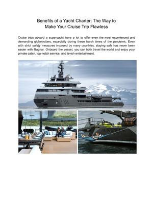Benefits Of A Yacht Charter (Ragnar)
