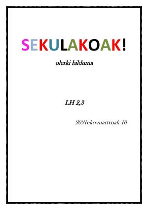 Sekulakoak olerki bilduma