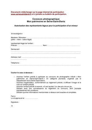 Autorisation Parentale Pour Mineur El