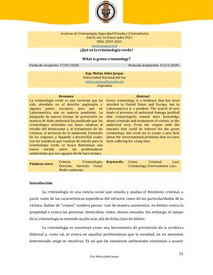 ¿Qué es la criminología verde?