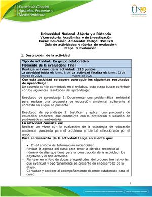 Guia De Actividades Y Rúbrica De Evaluación Unidad 2 Etapa 5 Evaluación