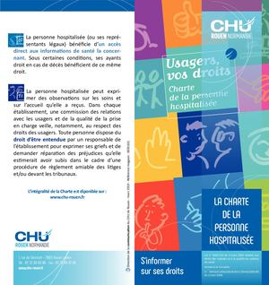 Charte de la personne hospitalisee - CHU de Rouen