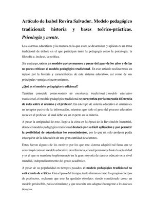 Artículo De Isabel Rovira Salvador