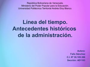 Antecedentes Historicos De La Administracion