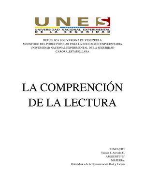 LA COMPRENCIÓN DE LA LECTURA