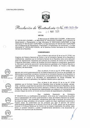 RC 086 2021 CG Directiva De Programación, Seguimiento Y Evaluación Del Plan Anual De Control 2021 De Los Órganos De Control Institucional - 2021