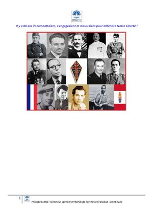 ONAC-VG POLYNÉSIE : "Il y a 80 ans..."