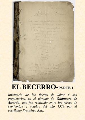 El Becerro Parte 1 Villanueva De Alcorón 1553