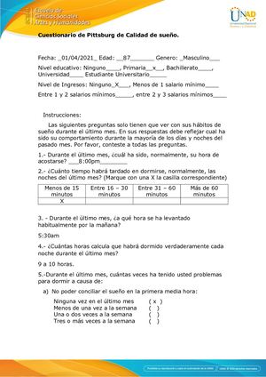 Cuestionario De Pittsburg Bolivar García