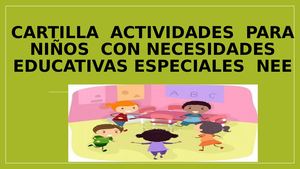 Carilla Actividades Para Niños Con Necesidades Especiales Nee