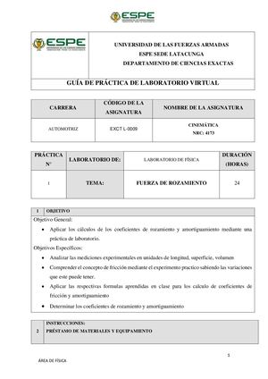 Laboratorio Fuerzas De Rozamiento Rosero Henry