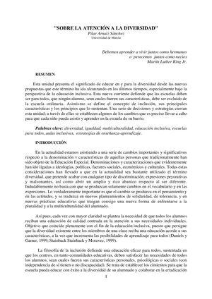 Atención A La Diversidad Materiales Para La Formación Del Profesorado