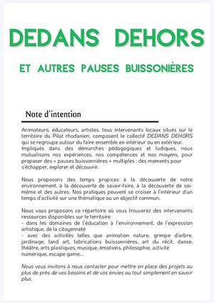 Dedans Dehors Le Répertoire