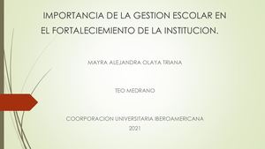 Importancia De La Gestion Escolar En El