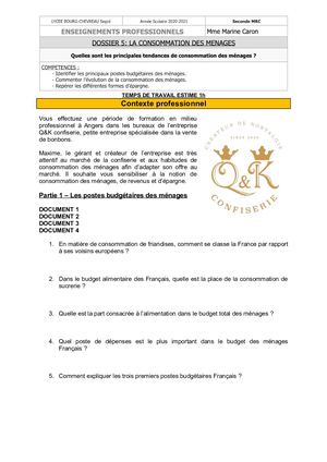 Dossier 5 Consommation Des Ménages
