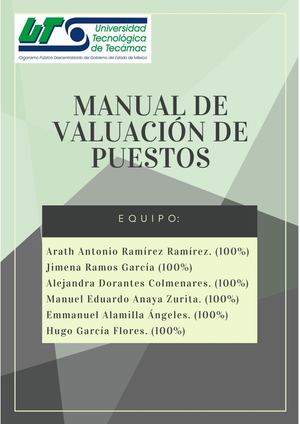 Manual De Valuación De Puestos