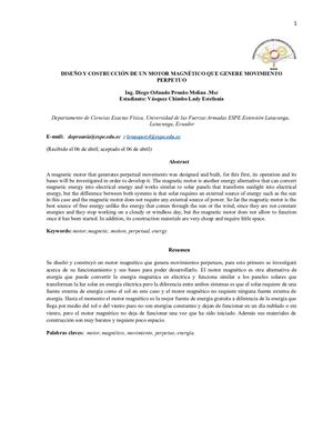 Diseño Y Costrucción De Un Motor Magnético Que Genere Movimiento Perpetuo