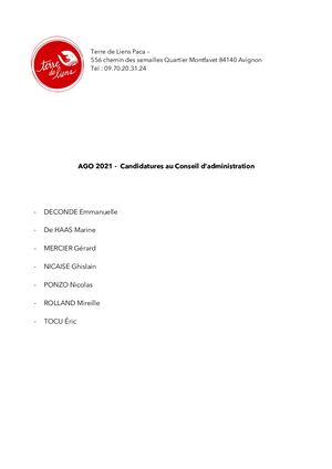 Annexe 7 Candidatures Ca